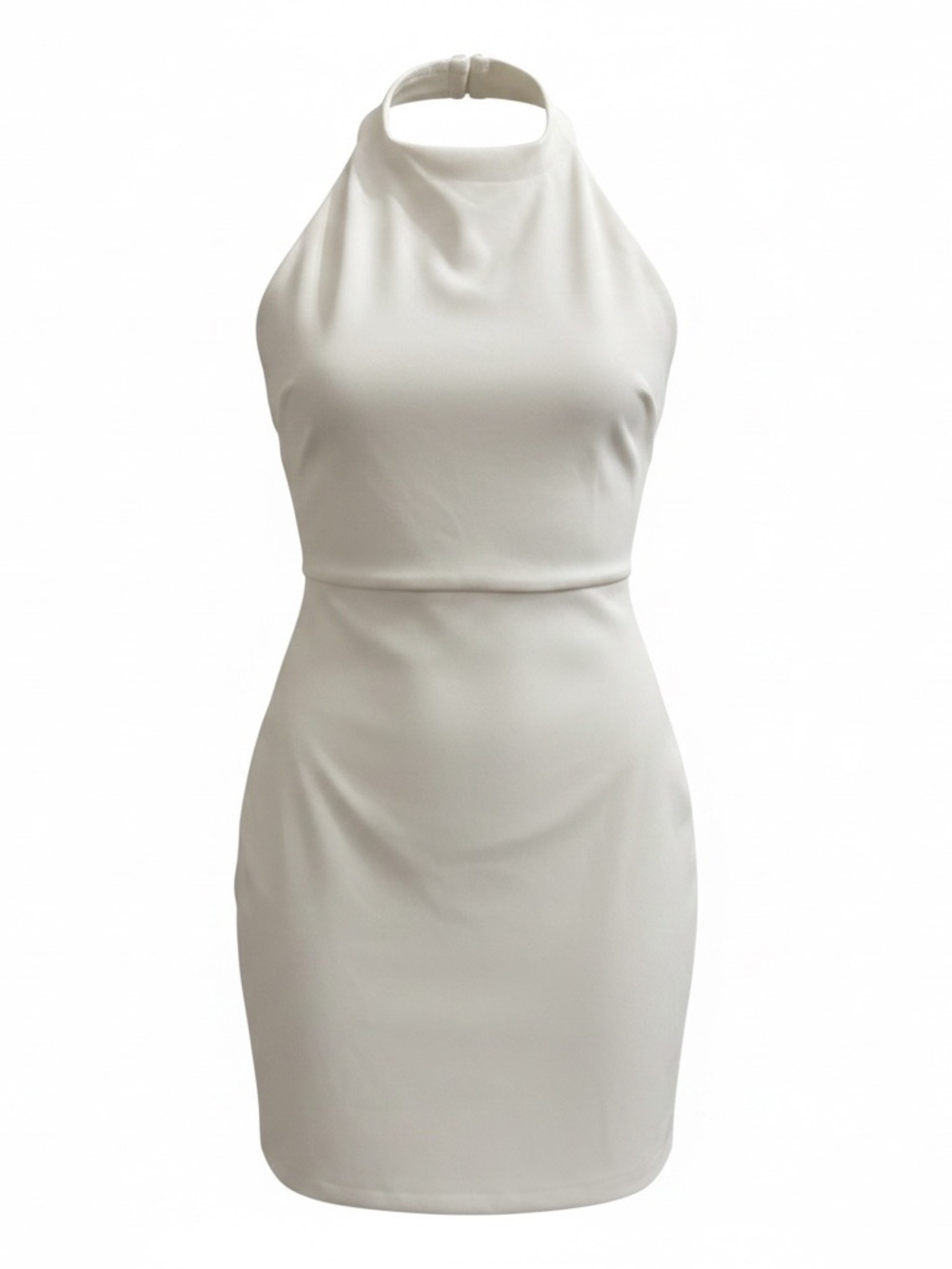 SHEIN White One-Shoulder Halter Bodycon Dress